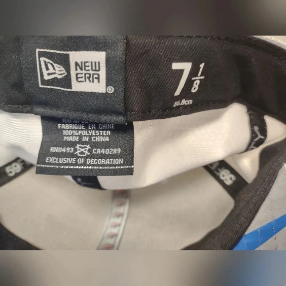 Men's New era 59fifty white OKC Oklahoma City thunder size 7 1/8 fitted hat NBA - Picture 4 of 4